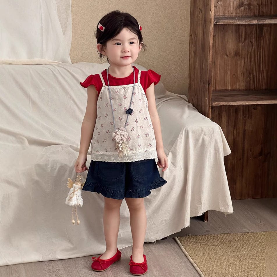 ハーフパンツ・ショートパンツ フリルデニムショートパンツ【mh0009747】