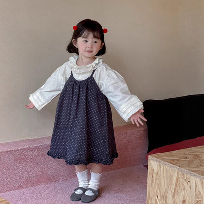 ノースリーブワンピース 水玉ピンドットキャミソールワンピース【mh0010698】