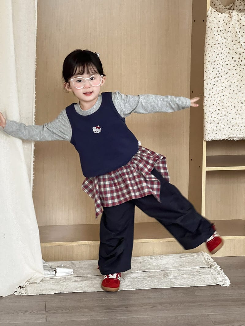 ロングパンツ・スウェットパンツ チェックアシメスカートドッキングデニムパンツジーンズ【mh0010699】