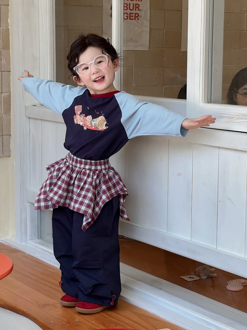 ロングパンツ・スウェットパンツ チェックアシメスカートドッキングデニムパンツジーンズ【mh0010699】