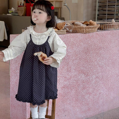 長袖シャツ・ブラウス ダブルフリル襟長袖ブラウス【mh0010704】