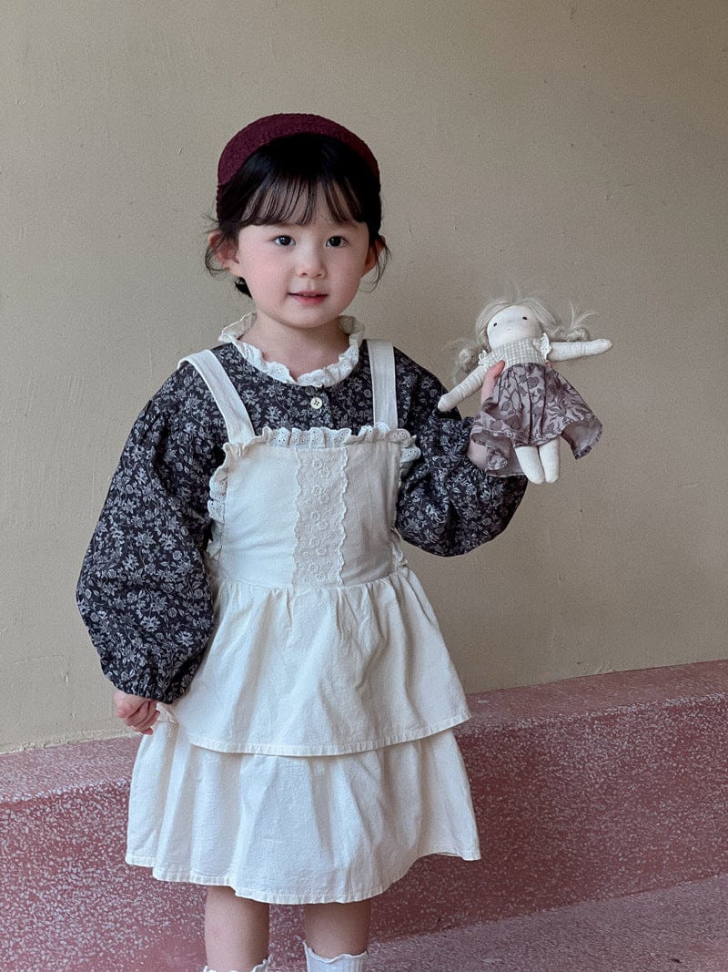 ノースリーブワンピース フリルレースサスペンダースカートワンピース【mh0010705】