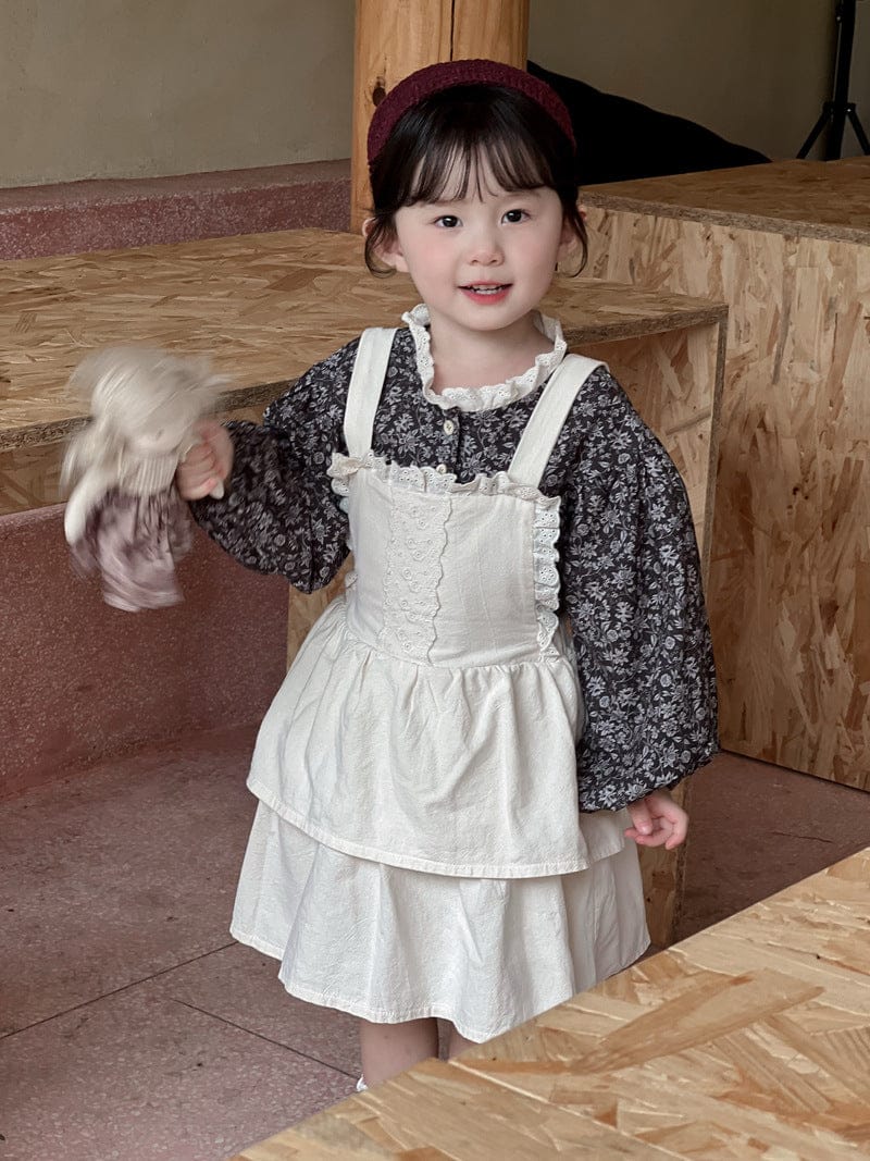 長袖シャツ・ブラウス フラワープリントレース長袖ブラウス【mh0010707】