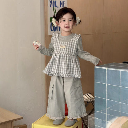 ロングパンツ・スウェットパンツ 裾レースガーリーカーゴパンツ【mh0010713】