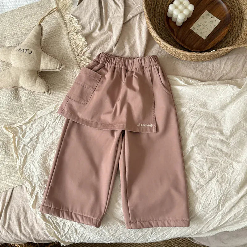 ロングパンツ・スウェットパンツ Pink / 24M  90CM キッズパンツ 巻きスカートエプロンドッキングロングパンツ【mh0008238】