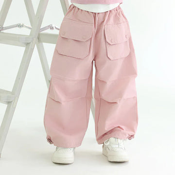 ロングパンツ・スウェットパンツ Pink / 90cm 1-2y キッズパンツ ポケットルーズパンツ 2カラー【mh0007321】