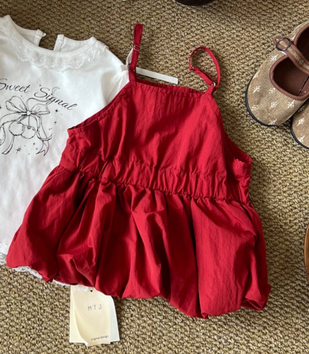 タンクトップ・キャミソール・ノースリーブトップス Red / 100cm バルーン裾キャミソールトップス【mh0010716】