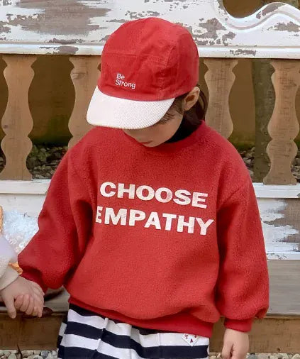 トレーナー・フーディ Red / 90cm キッズトップス レターロゴ ボアフリース 長袖スウェットトレーナー 2カラー【mh0003610】