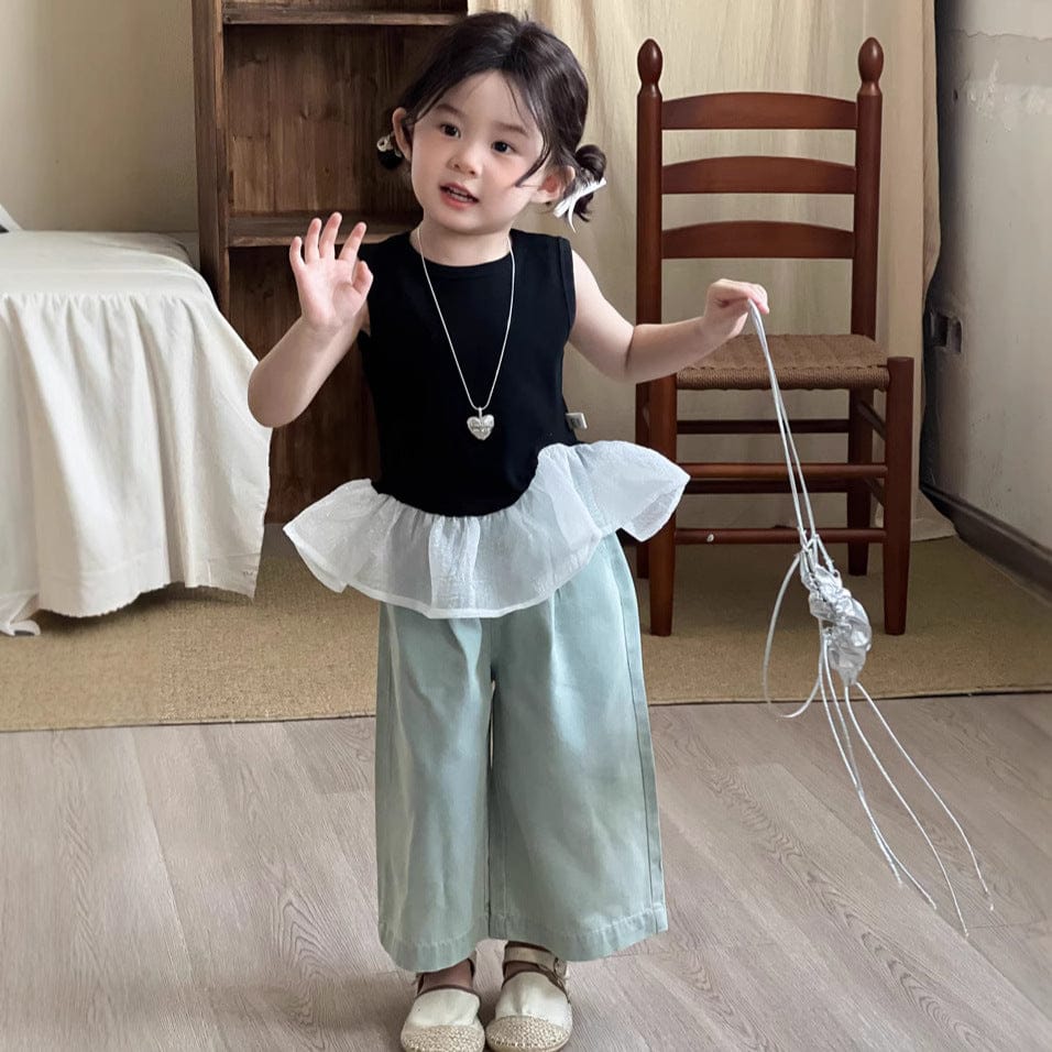 タンクトップ・キャミソール・ノースリーブトップス ビッグペプラムノースリーブTシャツ【mh0009735】