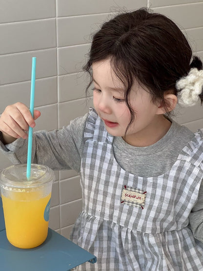 ベスト チェックフリルベスト/長袖Tシャツ【mh0010714】