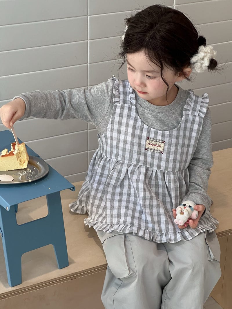 ベスト チェックフリルベスト/長袖Tシャツ【mh0010714】