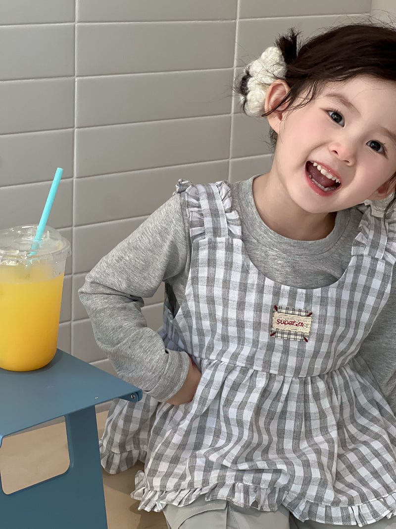 ベスト チェックフリルベスト/長袖Tシャツ【mh0010714】