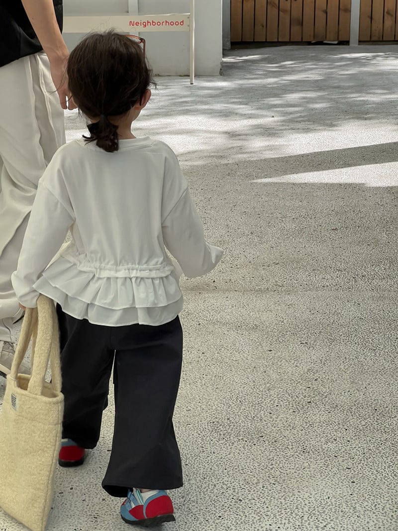 長袖Tシャツ ベアくまハートプリントペプラムフリル長袖Tシャツ【mh0010697】