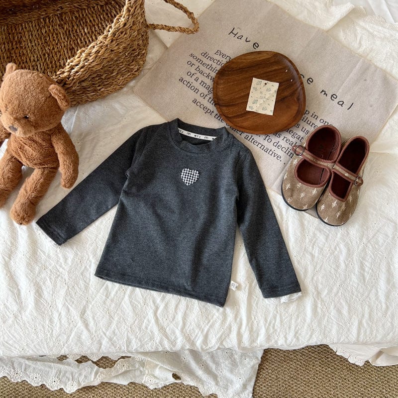 長袖Tシャツ ハートワンポイント長袖Tシャツ【mh0010718】