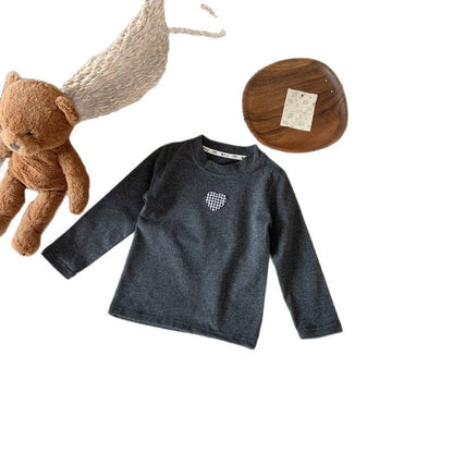 長袖Tシャツ ハートワンポイント長袖Tシャツ【mh0010718】