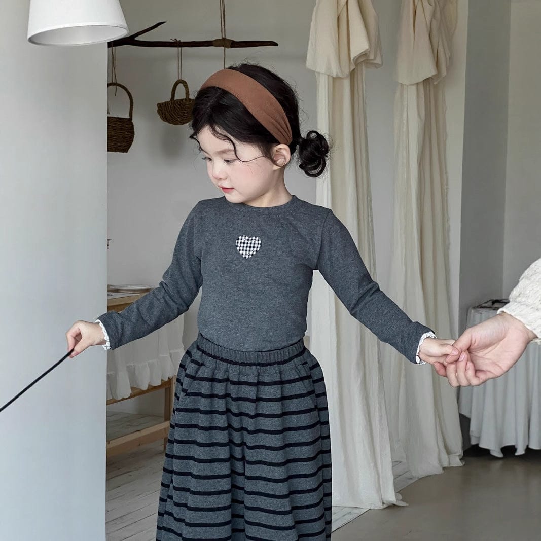 長袖Tシャツ ハートワンポイント長袖Tシャツ【mh0010718】