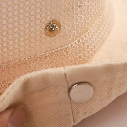 ベビー用帽子 キッズ帽子 メッシュ サファリハット ハット バイカラー サマーハット