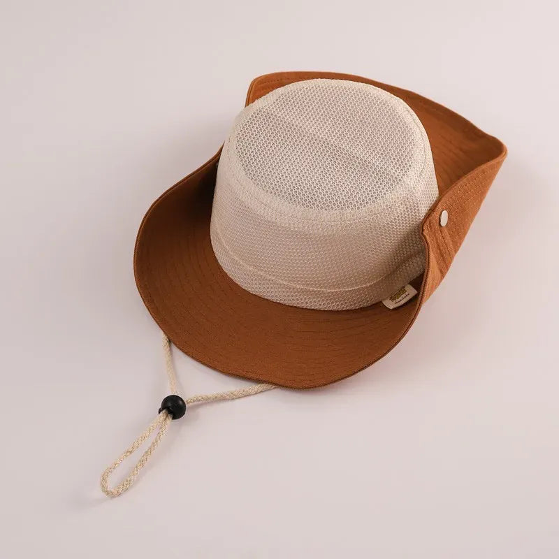 ベビー用帽子 キッズ帽子 メッシュ サファリハット ハット バイカラー サマーハット