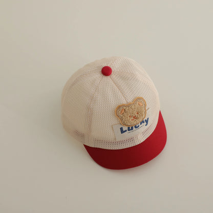ベビー用帽子 ベビー帽子 メッシュキャップ 野球帽 ベアくまワッペン サマーハット