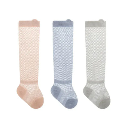 ベビー用靴下・タイツ 118-02 / XS for 0-6m ベビーソックス 靴下3足セット メッシュハイソックス【mh0004657】