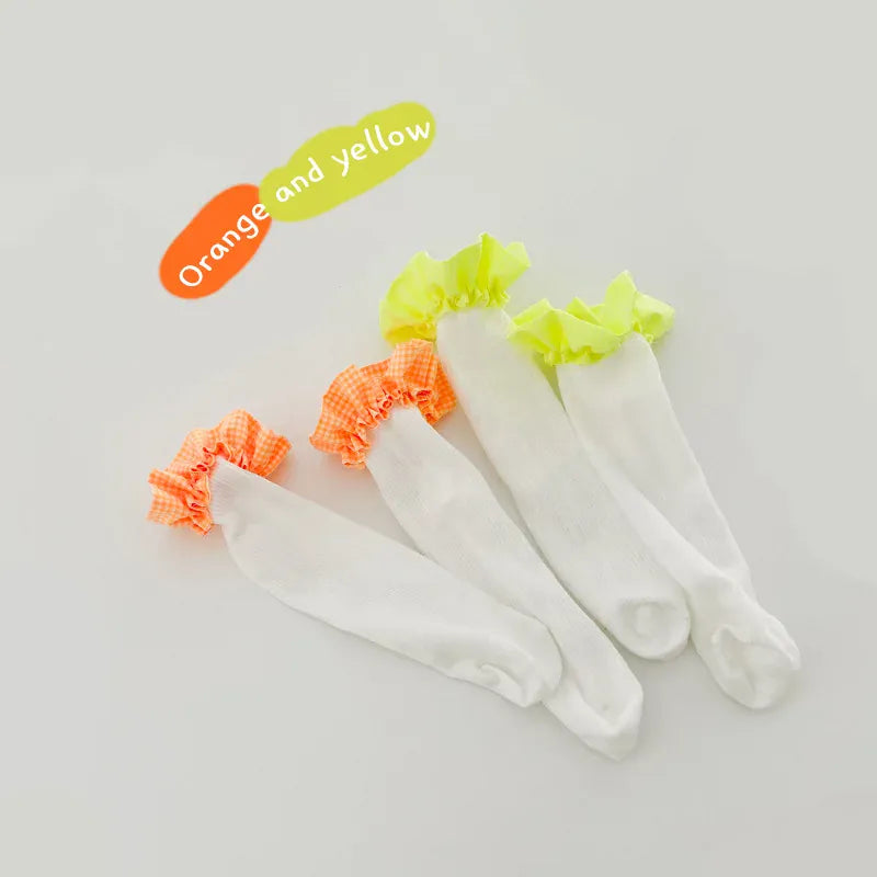 ベビー用靴下・タイツ 1189A / 12-20cm 3-8Y ベビー キッズ フラワー フリル ソックス 靴下 2足 セット