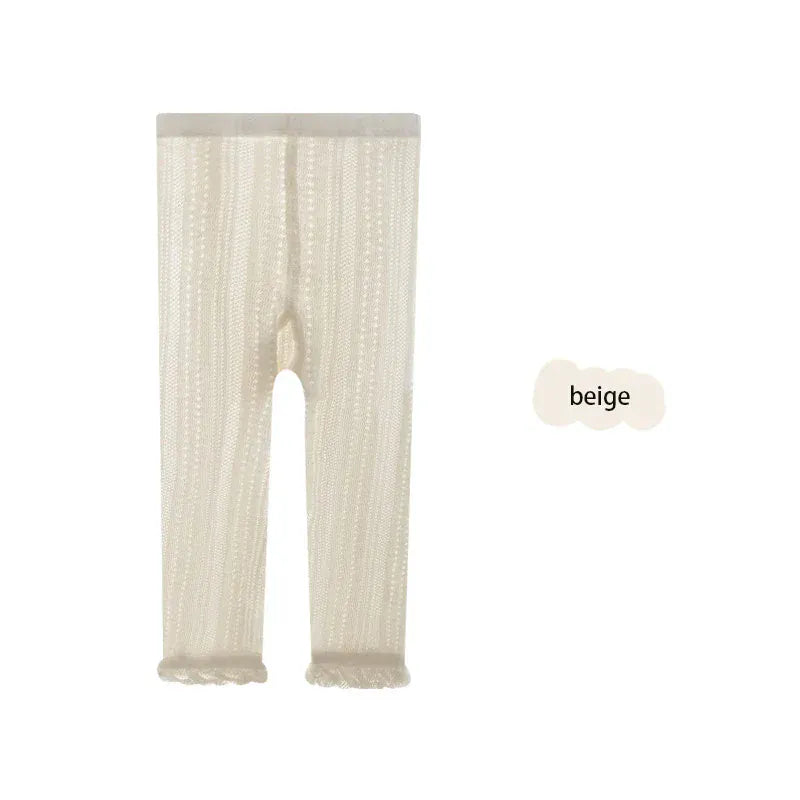 ベビー用靴下・タイツ 122 beige / 18-20 for 0-1Y ベビーキッズ タイツ ソックス レース メッシュ 編みタイツ【mh0006514】