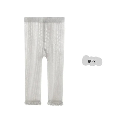 ベビー用靴下・タイツ 122 grey / 18-20 for 0-1Y ベビーキッズ タイツ ソックス レース メッシュ 編みタイツ【mh0006514】
