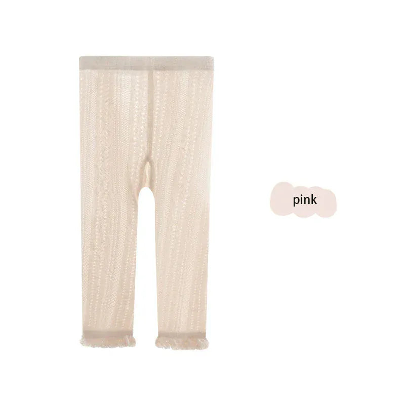 ベビー用靴下・タイツ 122 pink / 18-20 for 0-1Y ベビーキッズ タイツ ソックス レース メッシュ 編みタイツ【mh0006514】