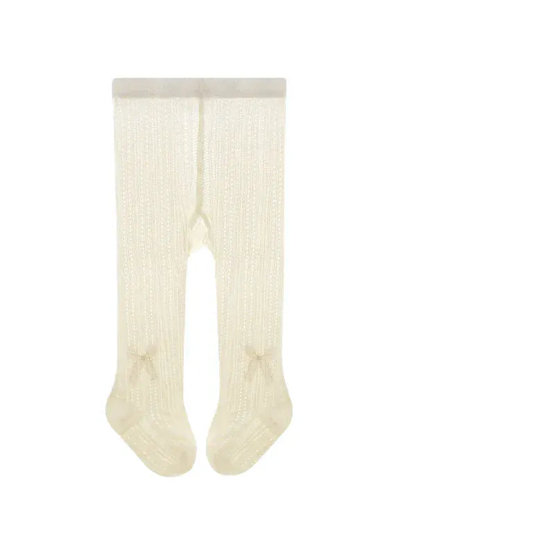 ベビー用靴下・タイツ 124 beige / 18-20 for 0-1Y ベビーキッズ タイツ ソックス レース メッシュ 編みタイツ【mh0006514】