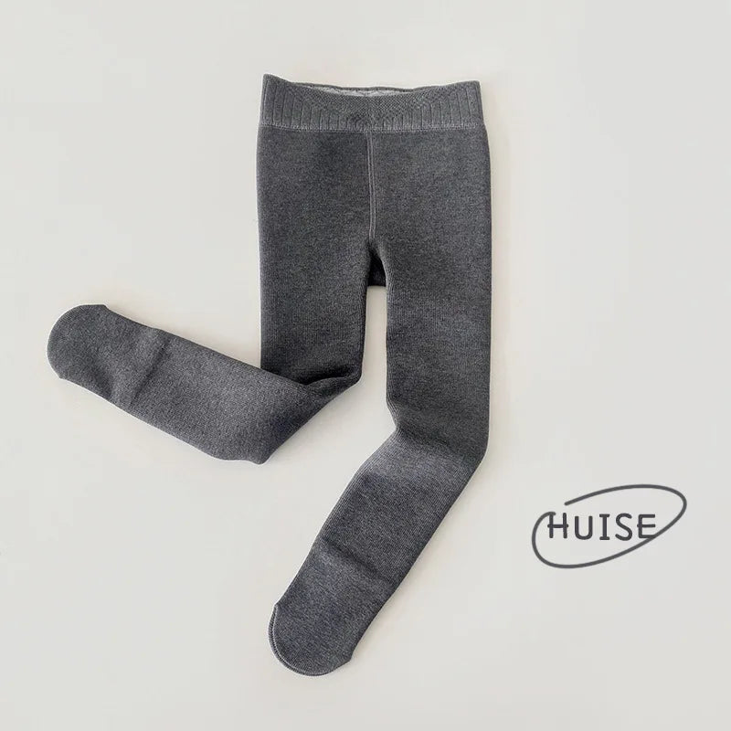 ベビー用靴下・タイツ 1289grey / M for 3-5Y キッズタイツ トレンカ レギンス 裏起毛 防寒【mh0004096】