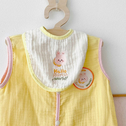 よだれかけ ベビー レターロゴ アニマル 刺繍 スタイ よだれかけ 3枚 セット ビブ りす くま ベア うさぎ バニー