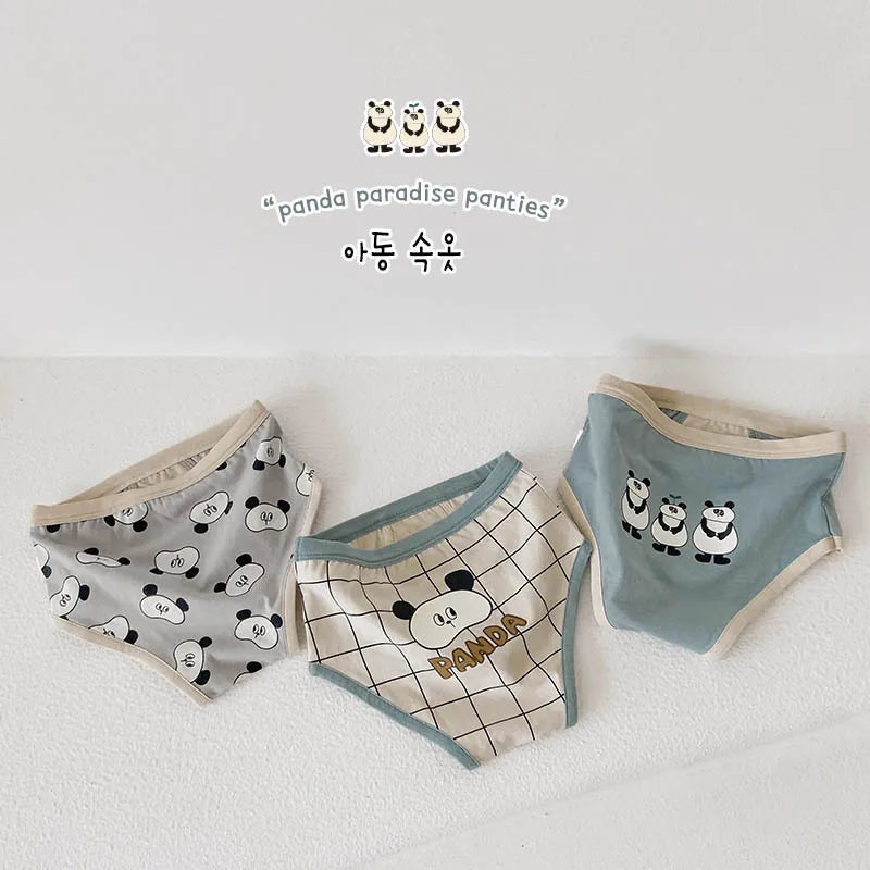 幼児用下着 キッズ下着3枚セット ボーイズパンツ アンダーウェア パンダ ボクサー/ブリーフ【mh0004079】