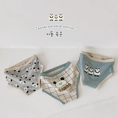 幼児用下着 キッズ下着3枚セット ボーイズパンツ アンダーウェア パンダ ボクサー/ブリーフ【mh0004079】