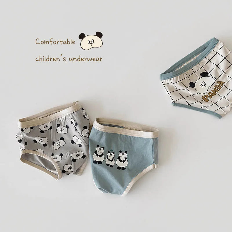 幼児用下着 キッズ下着3枚セット ボーイズパンツ アンダーウェア パンダ ボクサー/ブリーフ【mh0004079】