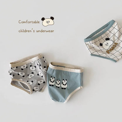 幼児用下着 キッズ下着3枚セット ボーイズパンツ アンダーウェア パンダ ボクサー/ブリーフ【mh0004079】