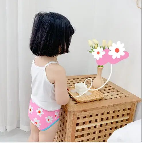 幼児用下着 キッズ下着3枚セット ガールズパンツ アンダーウェア フラワー花柄チェック ボクサー/ブリーフ【mh0004081】