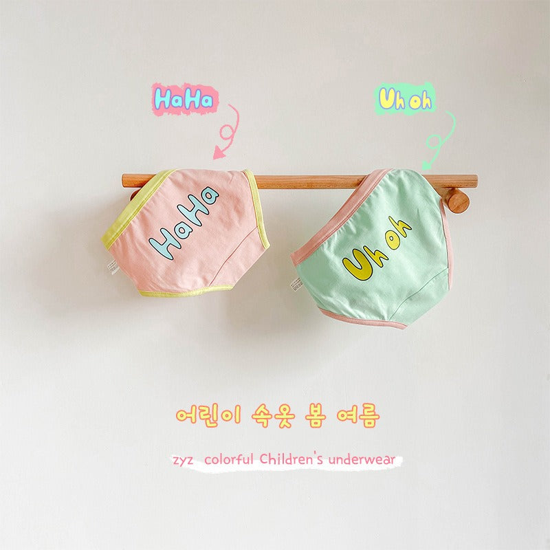 幼児用下着 キッズ下着3枚セット ガールズパンツ アンダーウェア レターロゴ ボクサー/ブリーフ【mh0004082】