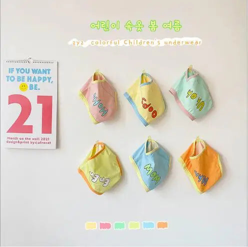 幼児用下着 キッズ下着3枚セット ガールズパンツ アンダーウェア レターロゴ ボクサー/ブリーフ【mh0004082】