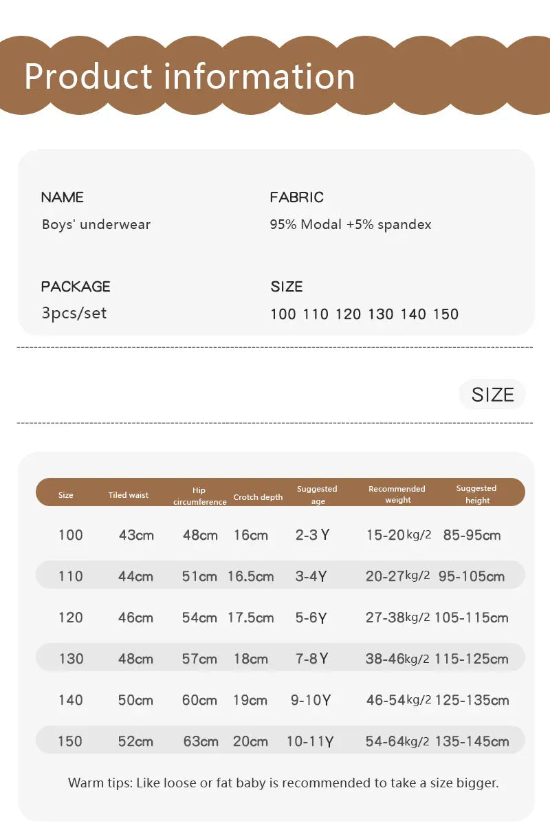 幼児用下着 キッズショーツ 男の子/女の子下着 ボーイズ/ガールズアンダーウェア 3枚セット ボクサーブリーフ【mh0005806】