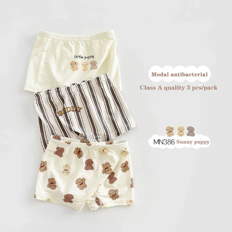 幼児用下着 キッズショーツ 男の子/女の子下着 ボーイズ/ガールズアンダーウェア 3枚セット ボクサーブリーフ【mh0005806】