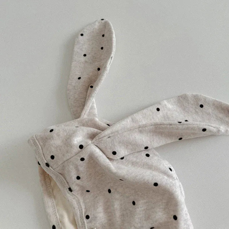 ベビー用帽子 ベビー帽子 水玉ドットうさ耳ボンネット帽子 3カラー【mh0006959】