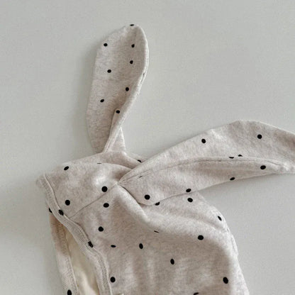 ベビー用帽子 ベビー帽子 水玉ドットうさ耳ボンネット帽子 3カラー【mh0006959】