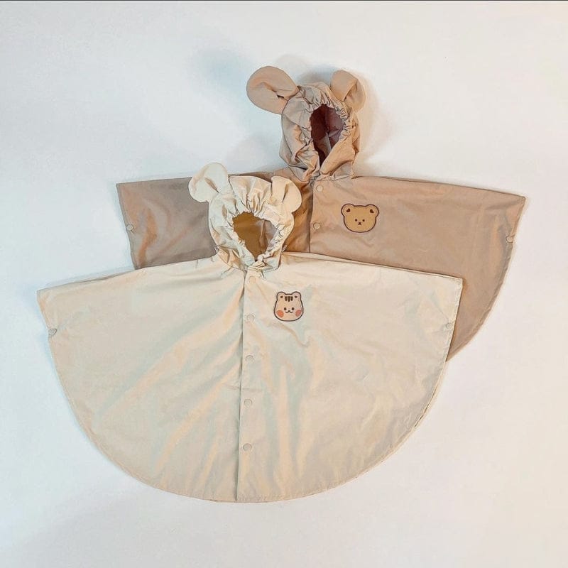 レインコート キッズレインコート 雨具 耳付きフーディアニマルワンポイントレインポンチョ 防水コート 3カラー【mh0007077】