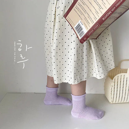 ベビー用靴下・タイツ ベビー キッズ サマー メッシュ ショート ソックス 靴下 4ペア セット【mh0001547】