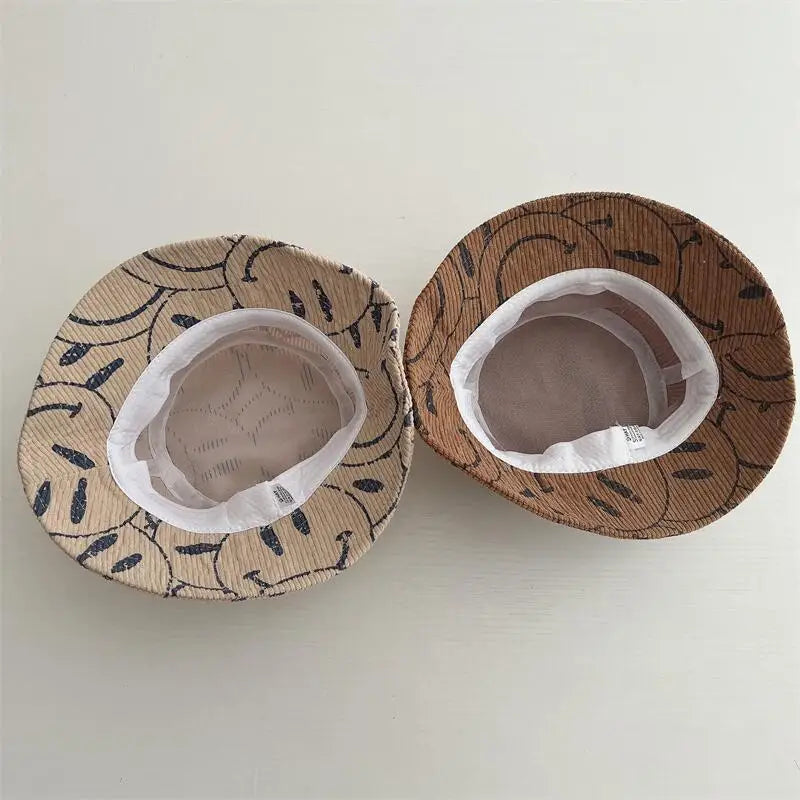 ベビー用帽子 キッズ帽子 バケットハット バケハ スマイルプリント 4カラー【mh0005922】