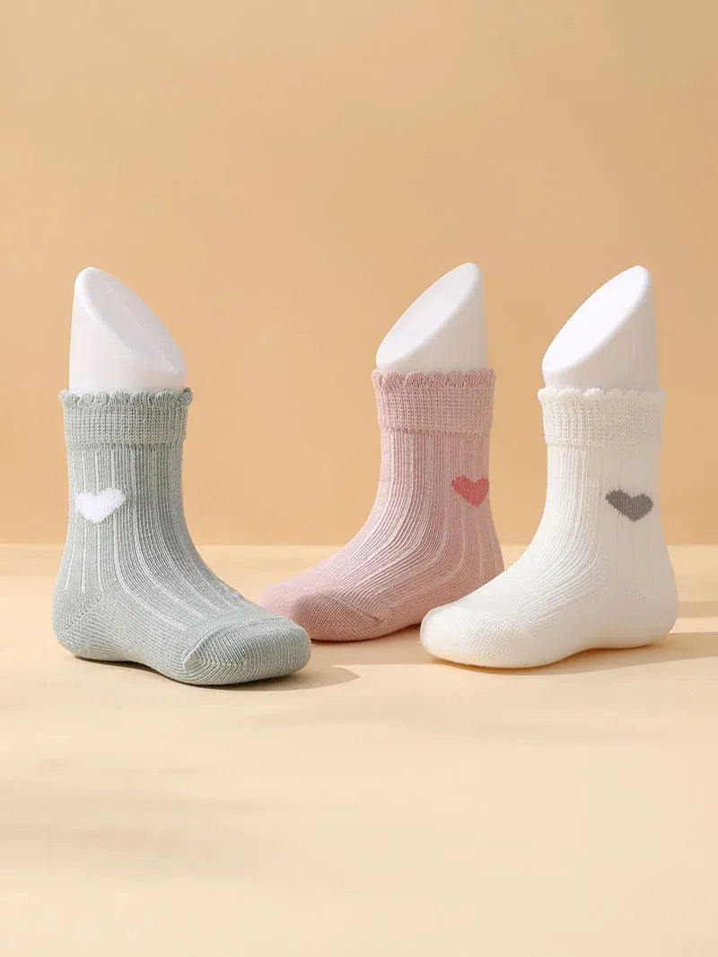 ベビー用靴下・タイツ ＊メーカー直送＊ ベビーソックス 靴下4足セット ハートショートソックス【mh0007887】