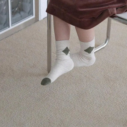 ベビー用靴下・タイツ ＊メーカー直送＊ キッズソックス 靴下4足セット レターロゴボーダー水玉ドット ミドル丈ソックス【mh0008506】