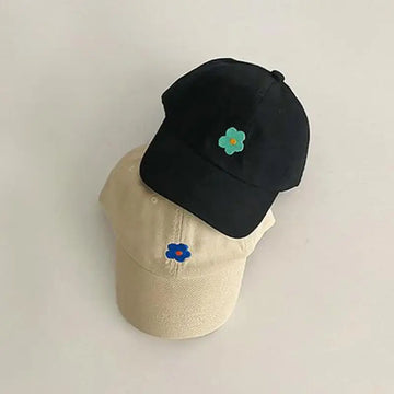 ベビー用帽子 ☺︎ キッズ帽子 フラワー刺繍 野球帽 キャップ 5カラー