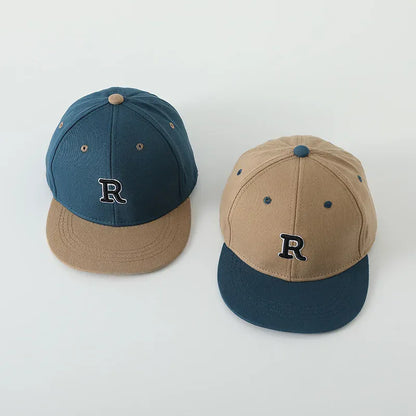 ベビー用帽子 キッズ帽子 キャップ 野球帽 レターロゴワッペン バイカラー 5カラー