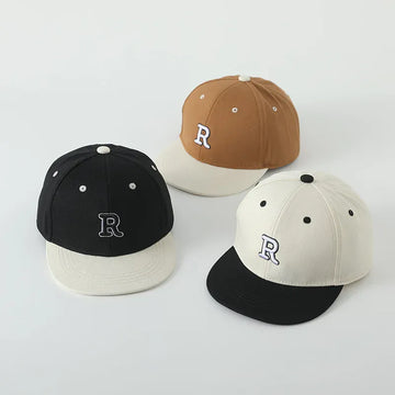 ベビー用帽子 キッズ帽子 キャップ 野球帽 レターロゴワッペン バイカラー 5カラー